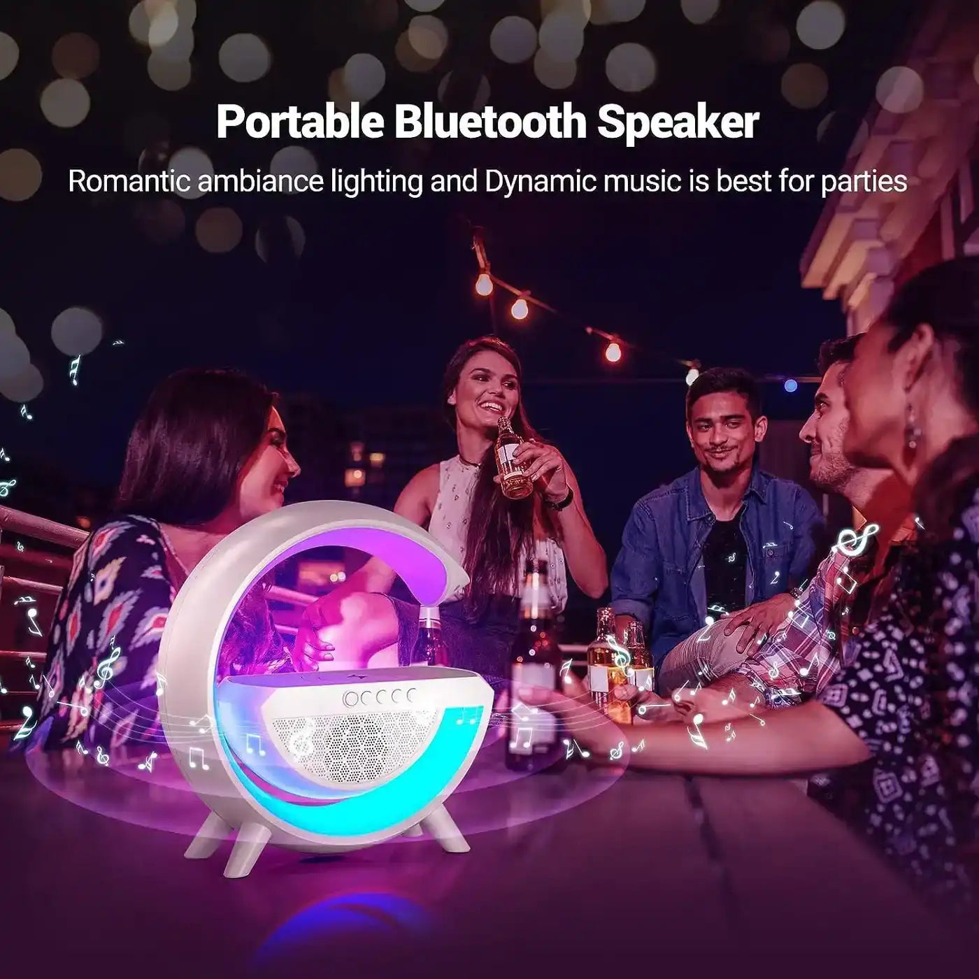 Glow-G™ Lamp- G-Shape LED Wireless Charging Speaker Lamp