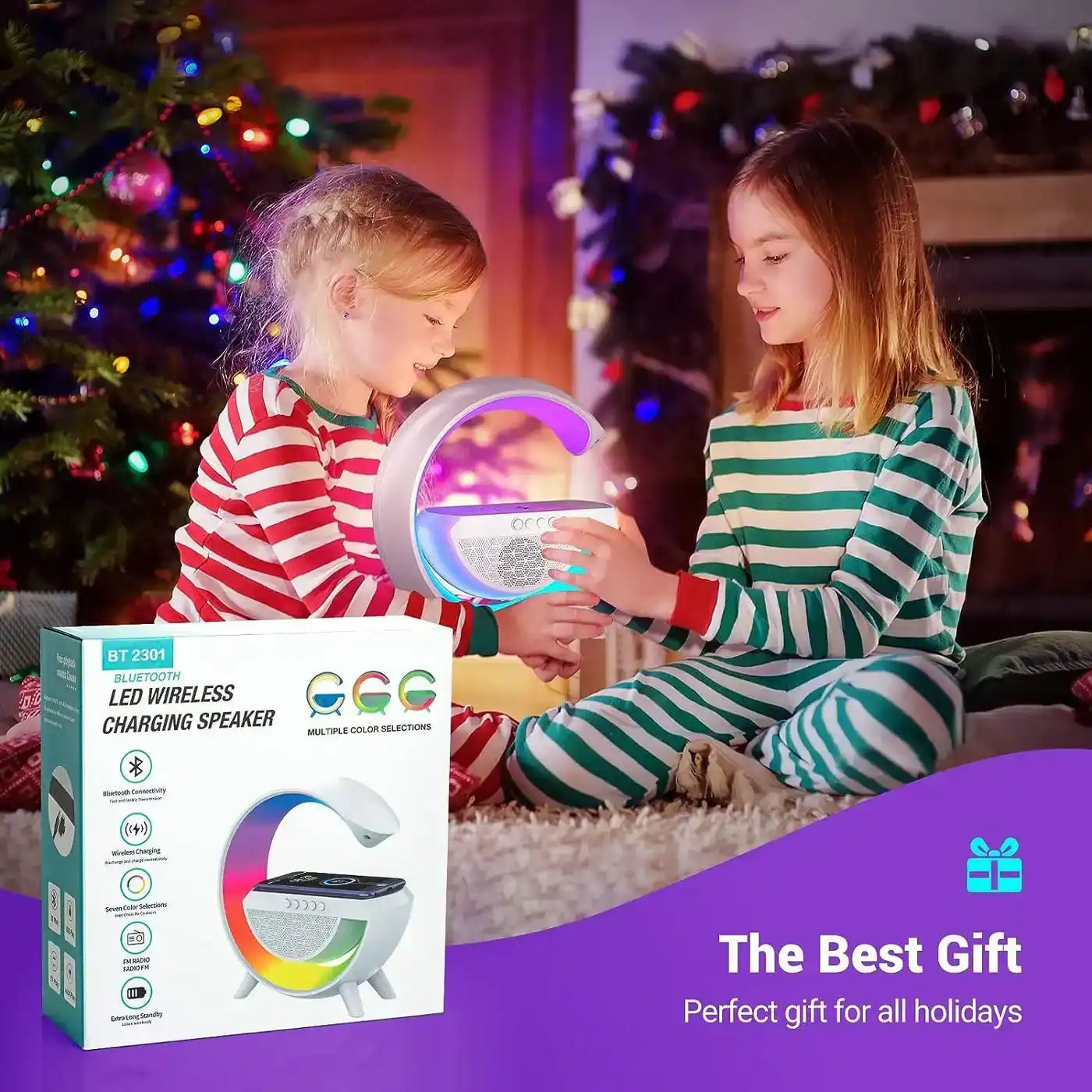 Glow-G™ Lamp- G-Shape LED Wireless Charging Speaker Lamp